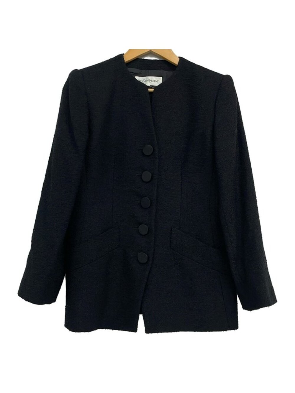 Saint Laurent Jacket S Black Long Sleeve Shoulder Pad All Seasons